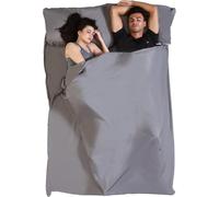 Tough Outdoors Sac de Couchage Adulte - Duvet 2 Personnes 216 x 188 cm avec Fermeture Éclair - Sac a Viande Compact pour Randonnee Camping Trekking - Sleeping Bag Ultra Léger et Ultra Compact