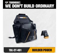 TOUGHBUILT Builder 1680D Pochette à outils de construction robuste avec moyeu robuste ClipTech et boucle à marteau - Stockage d'outils