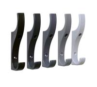 Toughook - Crochets incassables (Nuances de gris, lot de 10) - Crochets en plastique ultra-résistant. Patères murales pour sacs et manteaux. Conçus pour les écoles, la maison et le bureau.