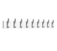 Toughook PerfectFit Incassable Flatpack 6 crochets pour sac, manteau, chapeau sur rail mural stratifié pour l'école, la maison et le travail (9 crochets gris)