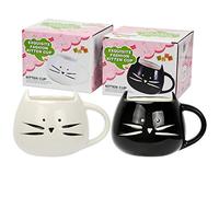 Tougo 2 Pièces Tasse à Café Mug en Céramique Cadeaux de Anniversaire Noël Drôles d'animaux Tasse à thé pour Saint Valentin,Amis, Mère, Fille, Enfant, Noir et Blanc, 350ml