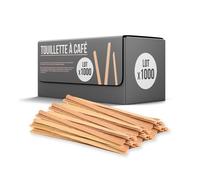 Touillette Agitateur à café - Lot de 1000 - Bois Naturel, taille 11x5cm - Mélangeurs Jetables Biodégradables p