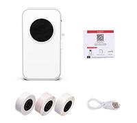 TOUISEDGI AIMO D35 Mini Thermal Label Printer Portable Multifunctional Label Maker for Journal Office Study White (avec 3 Rouleaux d'étiquettes)