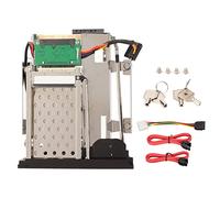TOUISEDGI - Boîtier De Disque Dur Interne 2,5 Pouces 3,5 Pouces, Double Baie 6Gbps, échangeable à Chaud, Bonne Dissipation Thermique, Cage De Support Mobile pour Disque Dur sans Plateau