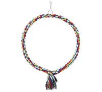 TOUISEDGI Parrot Swing Bird Circle Ring Rope Perch Stand Chewing Toy Birdcage Accessory for Playful Birds Colorful Small Large (Large Diameter 25cm)