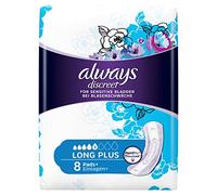 Always Discreet Plus Long Plus Lot de 8 protège-slips pour fuites urinaires