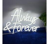 Toujours et Pour Toujours Signalisation Néon, Décoration Murale Néon pour Mariage, Lumière de Nuit LED Blanche Allumée, Signe pour Fête, Mariage, Bar, Beauté, Décoration, Interrupteur à Gradation