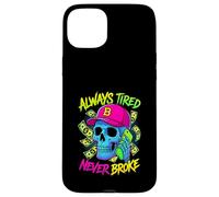 Toujours fatigué, jamais cassé Funny Skull Bitcoin Money Coque pour iPhone 15 Plus