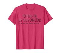 Toujours Lire Les Petits Caractères - Futur Parrain 2026 T-Shirt, Homme, Rouge Chiné, 3XL
