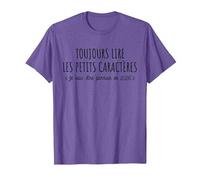 Toujours Lire Les Petits Caractères - Futur Parrain 2026 T-Shirt, Homme, Violet Chiné, L