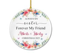 Toujours Ma Sœur, pour Toujours Mon Amie Pendentif De Noël Céramique Décoration De Noël A Suspendre avec Ficelle Ornement Suspendu pour Salon Festival Maison