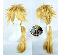 Touken Ranbu Online Shishiou Yellow Golden Long Straight Hair Synthetic Wig Cosplay Halloween Party wig+Wig Cap