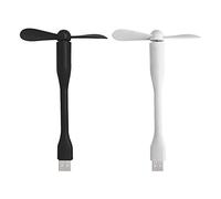 Toulifly Lot de 2 ventilateurs USB, 90 mm, noir et blanc, col de cygne flexible, silencieux, extrêmement efficace, On-The-Go, idéal pour les ordinateurs portables, les banques d'alimentation, etc.