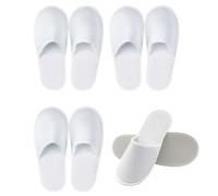 Toulifly Pantoufles Jetables pour Hôtel - Chaussons Invités en Tissu Non Tissé pour Hommes et Femmes - Idéal pour Spa, Voyage - Taille Universelle, 4 Paires