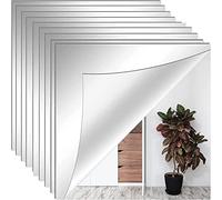 Toulifly Stickers Muraux Décoratifs, Miroirs Carrés Adhésifs, 10Pcs 0.2mm*20cm*20cm Autocollant Mural, pour Maison Salon Chambre Décor