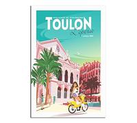 Toulon France Opéra House Vintage Affiche de voyage Art mural Décoration de chambre Poster Photo Peinture Poster Cadeau