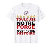 Toulouse Ballon De Rugby 6 Etoiles Notre Force Supporter T-Shirt