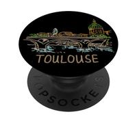 Toulouse City France Souvenir de Voyage Historique Cadeau Historique PopSockets PopGrip Adhésif