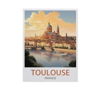 Toulouse France, Affiche de Voyage Vintage，Puzzle Jouets 1000 Pièces Puzzles Puzzle Créatif Jouets Éducatifs Adultes pour Enfants Jeu De Puzzle Adulto（75x50cm）-AO1