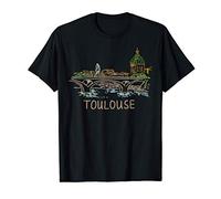 Toulouse France dessiné à la main cadeau hommes femmes T-Shirt