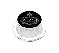 Toulouse Ville Rose France Ornée Fleur de Lis Blanc PopSockets PopGrip pour MagSafe