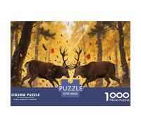 Toundra Arctique du Renne pour Adultes Puzzles 1000 Pièces Animal Décoration Jeu De Défi Familial Jeux Éducatifs Cadeaux d'anniversaire pour Noël Tueur Ennuyeux 38x26cm/1000pcs