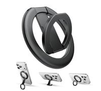 tounee Support Bague magnétique Double Face Compatible avec MagSafe, Prise magnétique N52 et Pied Pliable, pour iPhone 17 16 15 14 Pro Max (Noir)