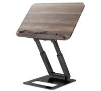 Tounee Support de livre télescopique réglable en hauteur - Design extensible - Support de livre de cuisine ergonomique avec pinces latérales élastiques - Convient à tous les livres (noir)