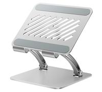 Tounee Support de Tablette, Support de Bureau en Aluminium Réglable à Deux Tiges, Compatible avec Les iPads, Tablettes Surface, Moniteurs Portables, Kindle et Plus (4,7-16,5") (Argenté)