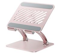 Tounee Support de Tablette, Support de Bureau en Aluminium Réglable à Deux Tiges, Compatible avec Les iPads, Tablettes Surface, Moniteurs Portables, Kindle et Plus (4,7-16,5") (Rose)