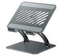 Tounee Support de Tablette, Support de Bureau en Aluminium Réglable à Deux Tiges, Compatible avec Les iPads, Tablettes Surface, Moniteurs Portables, Kindle et Plus (4,7-16,5") (Gris)