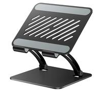 Tounee Support de Tablette, Support de Bureau en Aluminium Réglable à Deux Tiges, Compatible avec Les iPads, Tablettes Surface, Moniteurs Portables, Kindle et Plus (4,7-16,5") (Noir)