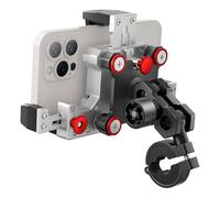 Tounee Support de téléphone Moto en métal avec Amortisseur magnétique antivol pour iPhone 16 Pro Max/15/14, Galaxy S24 Ultra, Smartphones de 5,5 à 7 Pouces (Argent)