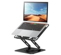 Tounee Support d'ordinateur Portable réglable avec Base rotative à 360°, rehausseur Ergonomique Compatible MacBook Pro/Air et Tous Les PC de 10 à 16 Pouces - Noir