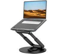 Tounee Support Ordinateur Portable, Support Laptop Réglable avec Base Rotative à 360°, Support Ergonomique pour Ordinateur Portable, s'adapte à Tous Les Ordinateurs Portables de 10 à 17", Noir