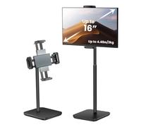 Tounee Support pour Moniteur Portable et Tablette, Hauteur réglable 46 cm, Compatible 4,7-16" (iPad, iPhone, Kindle), capacité 2 kg- Noir