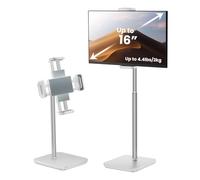 Tounee Support pour Moniteur Portable et Tablette, Hauteur réglable 46 cm, Compatible 4,7-16" (iPad, iPhone, Kindle), capacité 2 kg (Blanc)