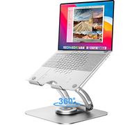 Tounee Support pour Ordinateur Portable à 360° Base rotative pour Ordinateur Portable Réglable en Hauteur Support pour Ordinateur Portable Compatible avec Tous Les Ordinateurs Portables - Argent
