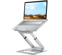 Tounee Support pour Ordinateur Portable, Support PC Ergonomique Hauteur Réglable de 2,1” à 21", pour Jusqu'à 22 Livres de MacBook, Toutes Ordinateur Portable 10-17 Pouces, Argenté