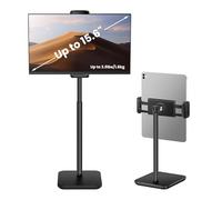 Tounee Support tablette réglable, supporte 1,6 kg, hauteur 18'', fin et portable. Compatible iPad Pro 12.9, Surface Pro, appareils 4,7-15,6 pouces(Moniteur Tragbare 15,6", iPad, iPhone, Kindle) - Noir