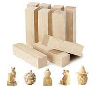 Touosy 10 Pièces Sculpture Bois, Lisse Tasseau Bois Texture Uniforme Balsa, Tilleul à Sculpter kit de Sculpture Créatif, Massif Naturel Travail Manuel Professionnel pour Enfants et Adultes