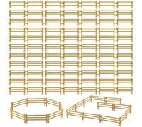 Touosy 100 Pièces Jouets de Clôture pour Chevaux, Horse Corral Playset Mini Clôture de Ferme pour Enfants Convient aux Enfants 3 Ans et Plus Cadeau Educatif (Couleur Bois)