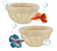 Touosy 2 Pièces Cachette Flottante pour Betta 7 x 4 cm Décor D’Aquarium Petits Poissons pour Reposer Nourrir Jouer & Reproduire Tunnel Aquarium Hamac Décoratif Poissons Un Repos en Toute Sécurité