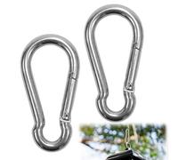 Touosy 2 Pièces Mousquetons, Acier Au Carbone Mousqueton 140mm x 12mm en Acier Résistant, Mousqueton inox Carabiner de Qualité Supérieure avec Fermoir à Cliquet pour Hamac Balancoire Camping