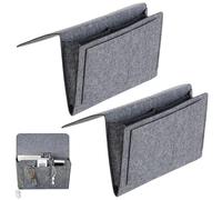 Touosy 2 Pièces Pochette de Chevet Feutre Antidérapant, Vide Poche Lit