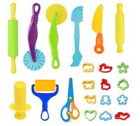 Touosy 21 Pièces Pate A Modeler Accessoire, Outils Pate A Modeler Jouet avec Rouleau à Patisserie Animaux, Ciseaux & Extrudeuse, Kit Créatif Durable pour Enfants 2+ Ans Garçons Filles