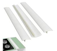 Touosy 3 Pièces Joint Silicone Gap Cover, 63,5CM Plan de Travail Cuisine Coque en Silicone pour Crevasses, Remplissage D'écart pour Cuisine, Cuisinière, Comptoir et Laveuse Sécheuse (Blanc)