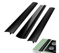 Touosy 3 Pièces Joint Silicone Gap Cover, 63,5CM Plan de Travail Cuisine Coque en Silicone pour Crevasses, Remplissage D'écart pour Cuisine, Cuisinière, Comptoir et Laveuse Sécheuse (Noir)