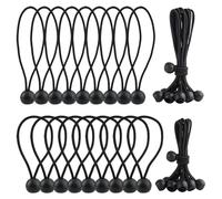Touosy 32 Pièces Tendeur Elastique avec Boule, 10/15cm Sandow pour Bache Haute Elasticité Tendeur de Bâche Tendeurs Robuste et Durable pour Pavillon Bâche Camping Tente Rideaux Harnais d’Extension