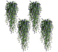 Touosy 4 Pièces Plantes Artificielles Interieur Fleur Artificielle Decoration Maison Déco Chambre Eucalyptus Camélia pour Célébration Cuisine Jardin Intérieur Décoration Extérieure (Violet)